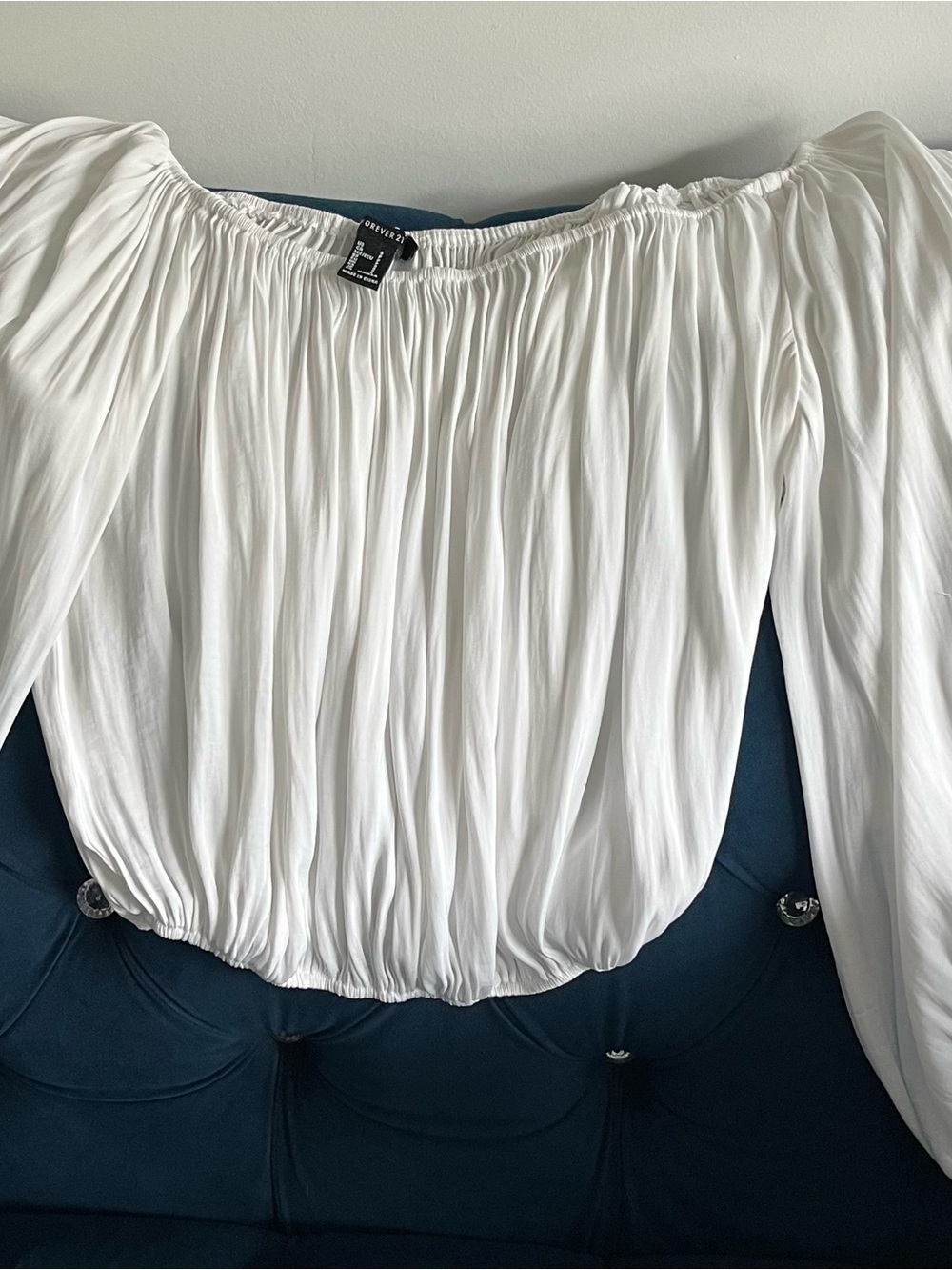 Forever 21 White Off-Shoulder Peasant Blouse